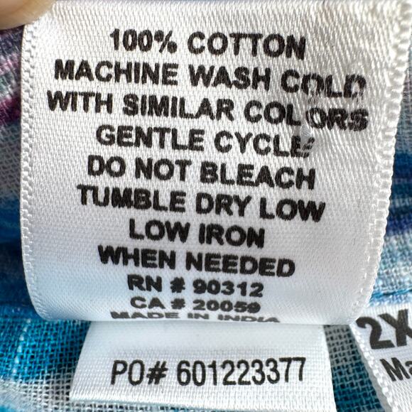 Parsley & Sage Womens Button Top Shirt Size 2X Artsy Watercolor Cotton Abstract - Picture 6 of 7